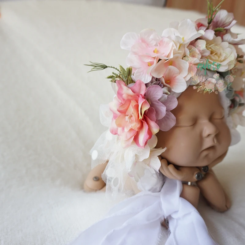 Sitter Размер шляпка с цветком съемка цветочный сад капот новорожденный реквизит для фотосъемки Детские реквизит для фотографий новорожденных шляпа bebe головной убор