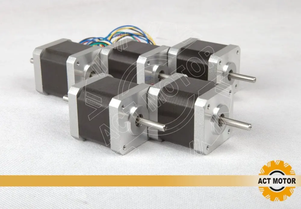 

5pcs dual shaft nema 17 stepper motor 48mm 2.5A/ 70oz-in,CE for cnc kit