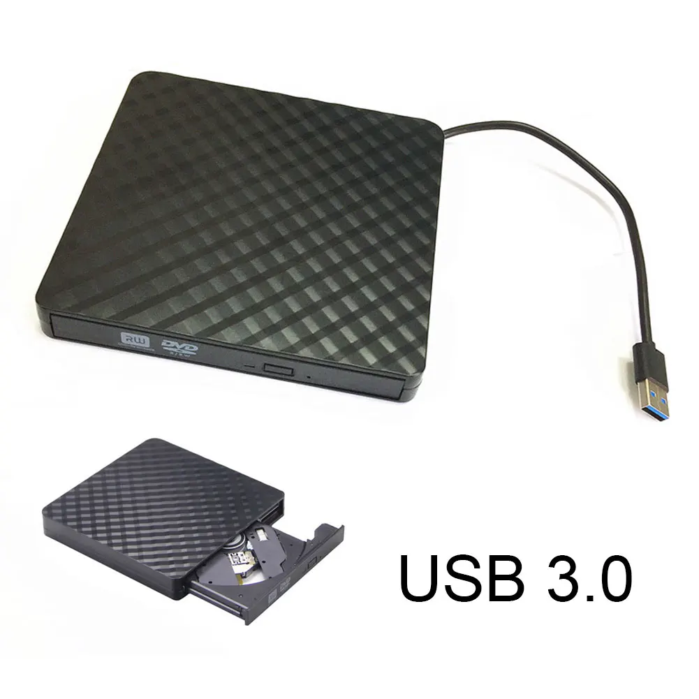 

Portable USB3.0 External CD/DVD/VCD Optical Drive CD-RW Writer Recorder Driver for PC Laptop Computer @JH
