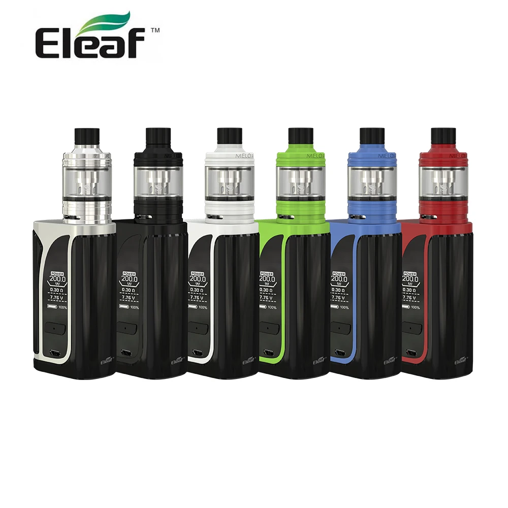 [FR] Оригинальный Eleaf iKuu I200 Starter kit с Melo 4 распылитель 2 мл ковша 200 W Mod коробка с 0,96 дюймовый экран с EC2 головы