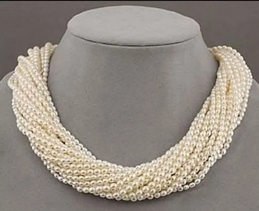 

New Design 12 strands real charming + south sea white pearl necklace 18
