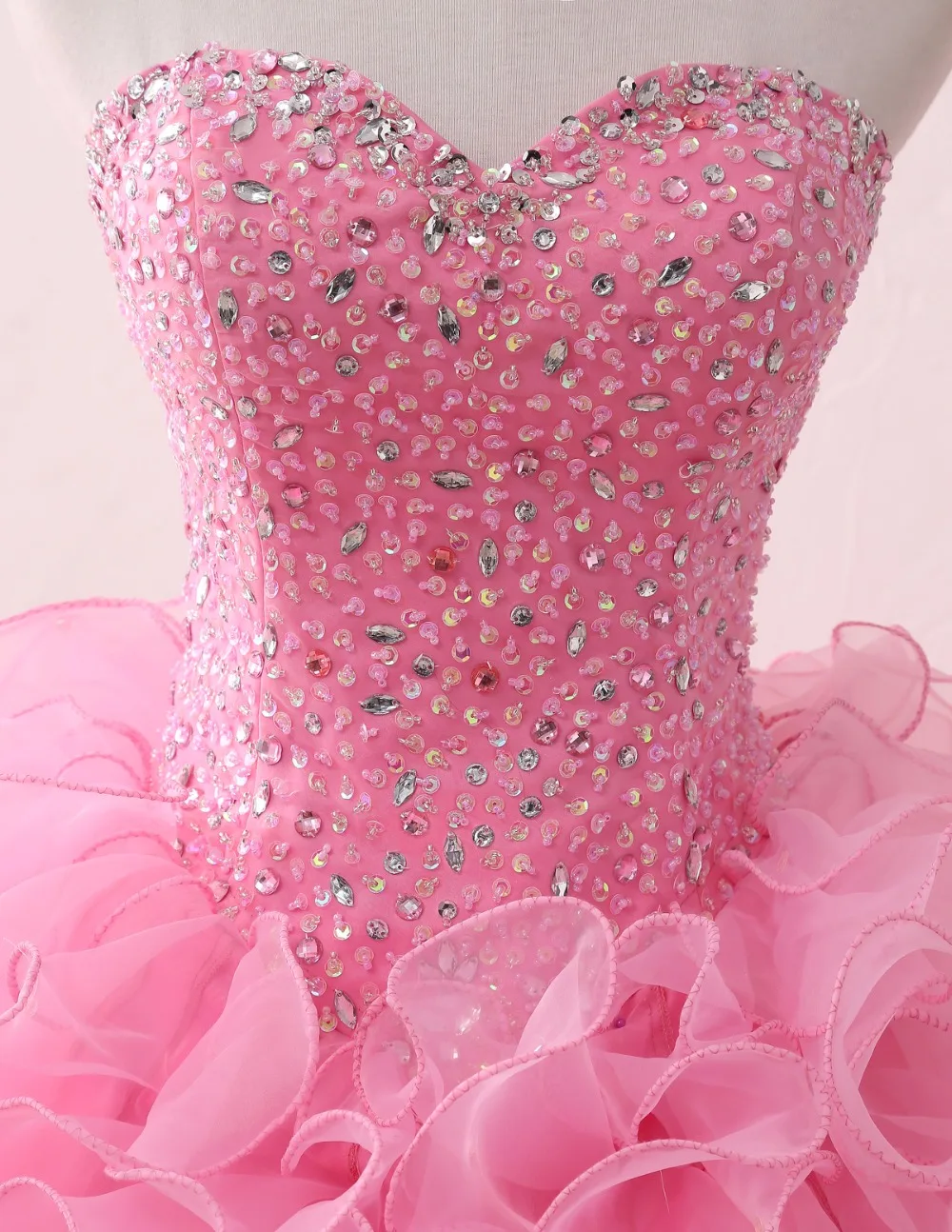 LOVSKYLINE горячее элегантное Милое Свадебное Платье розовое реальное изображение Многоуровневая вышивка бисером кристалл Индивидуальный размер vestido de noiva