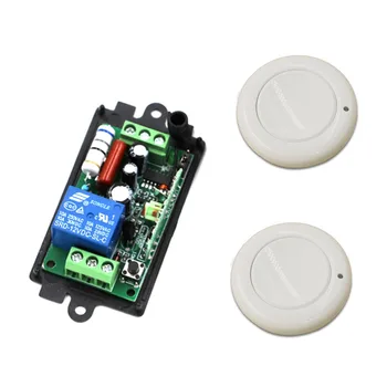 

Latest AC110V 220V RF Remote Control Switch System 2X WhiteTransmitter + 1 X Receiver 1CH Relay Smart Home 315/433MHZ Hot Sale