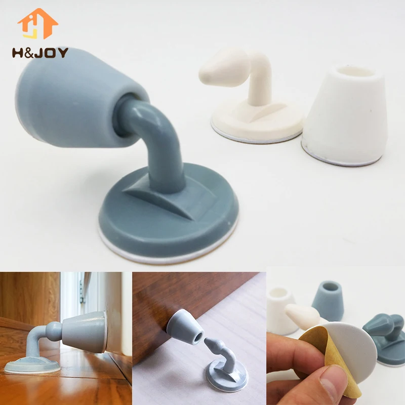

Punch free Mute Silicone Door Stopper Wall Protector for Bathroom Bedroom Kitchen Self Adhesive Stop Buffer Pad Door Stop