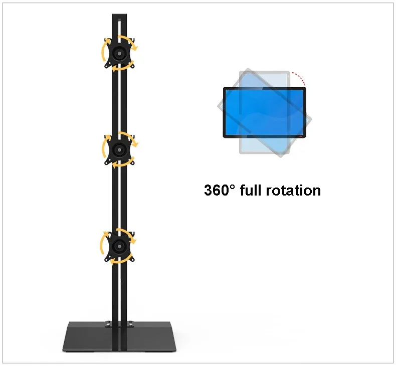 Настольная подставка/напольная стойка полное движение вертикальное расположение тройной экран монитор держатель S036