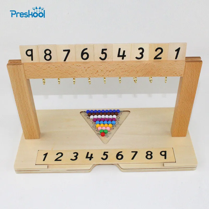 Baby font b Toy b font Montessori Colored Bead Stair Hanger Colored Bead Stairs 1 to