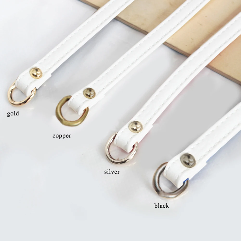 Сумка Замена цепочки из металла+ PU кожаный ремешок для DIY сумка на плечо 120 см - Цвет: white silver buckle