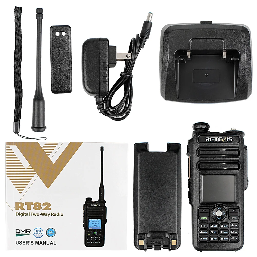 Retevis RT82 двухсторонняя ручной домофон IP67 влагонепроницаемые Walkie Talkie w/gps двухдиапазонный 3000 Каналы VOX PTT DMR переговорные