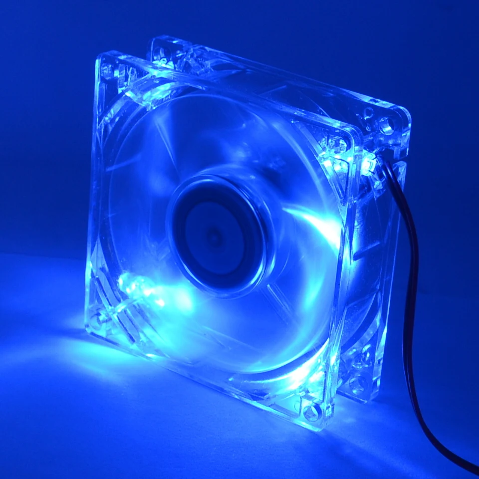 ПК компьютер вентилятор чехол Вентилятор охлаждения Вентилятор блока 8025(8 см), с синим светодиодный фары шасси вентилятор 80X80X25
