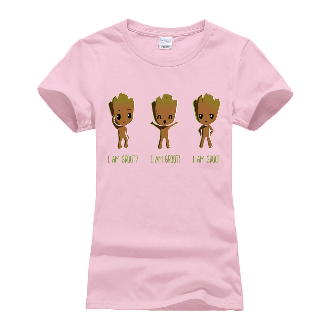 Женская брендовая одежда harajuku camisetas женская футболка i am groot летняя хлопчатобумажная футболка женская футболка с коротким рукавом и круглым вырезом