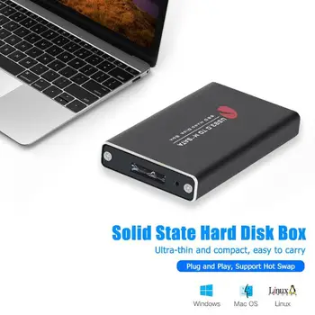 

External HDD Enclosure Aluminum Alloy 6Gbps Solid-State Drive Box MSATA SSD Mobile Case USB 3.0 to MSATA SSD Mobile Case
