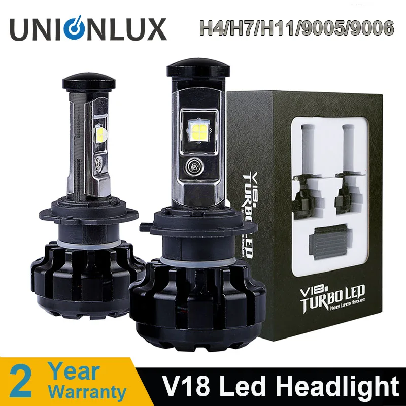 

V18 Car light Kit H4 LED H13 High/Low Beam 9007 H7 H11 9005 9006 H11 H3 6000K Motorcycle Fog Headlight Bulbs Lamp Canbus