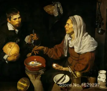 

Old Woman Frying Eggs Paintings by Diego Velazquez impressionist art High quality Hand painted