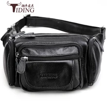 Поясные Сумки из натуральной кожи для мужчин, новинка, мужские брендовые модные повседневные черные коричневые дорожные маленькие сумки, Мужские поясные нагрудные сумки