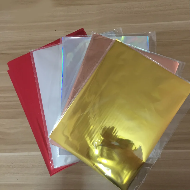 

50Pcs Mixed Color Gold Silver Hot Stamping Foil Paper Laminator Transfer on Elegance Laser Printer Craft Paper 20x29cm 5colors