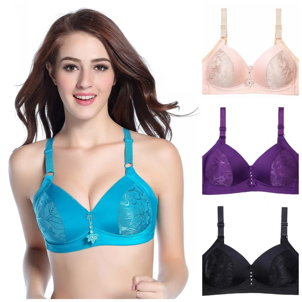 Big Volumn Wireless Bra C Cups Underwear Adjustable Full Cup Bra