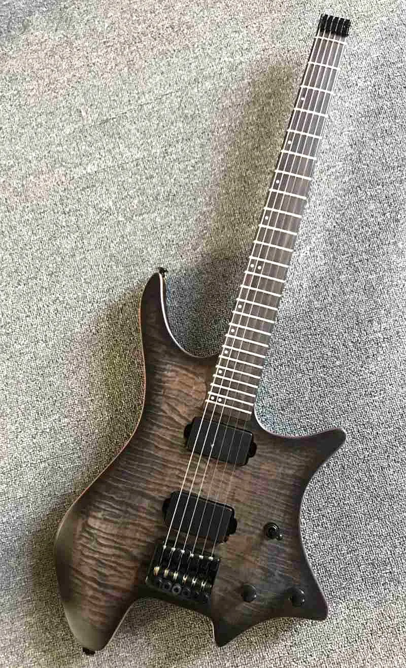 

high grade Acacia top headless electric guitar