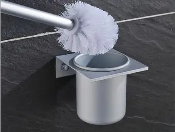 

1PC New Bathroom Accessories wall mounted black Space Aluminum bathroom Toilet Brush Holder NG 007