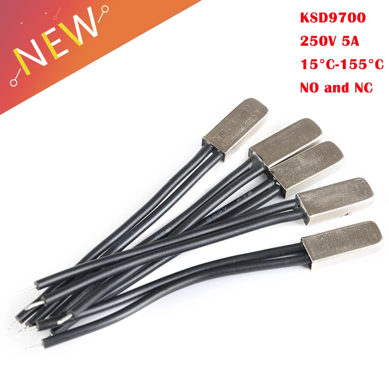 5 шт./лот KSD9700 250 V 5A 40 ~ 105 градусов биметаллический диск Температура переключателя