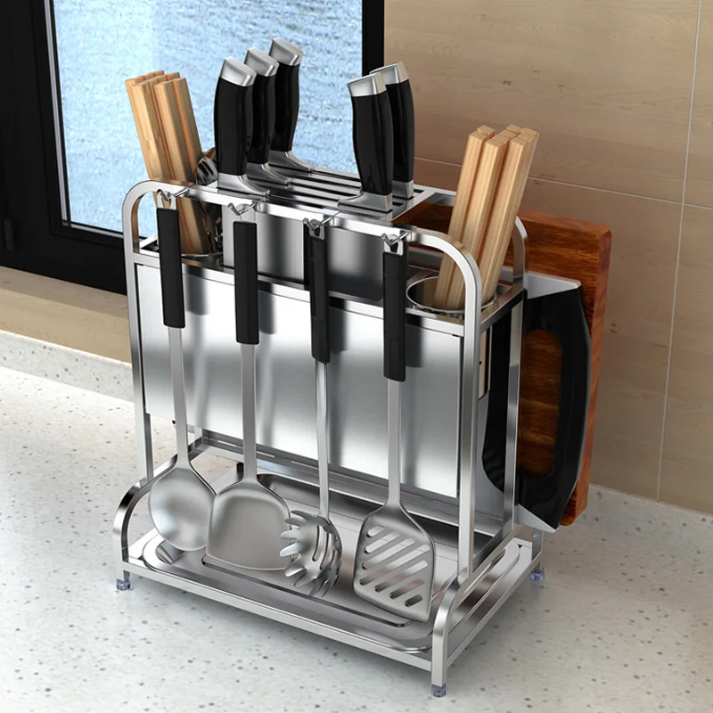 

304 stainless steel kitchen shelving chopsticks canister kitchen knife holder kitchenware chopping board holder supplies storage