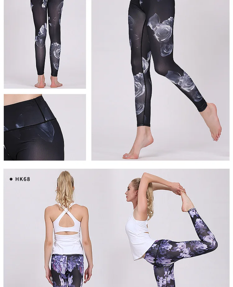 Женские брюки для йоги с принтом, спортивные штаны для йоги, тренировок, фитнеса, спортивные Леггинсы для женщин и девушек, эластичные леггинсы, штаны для йоги