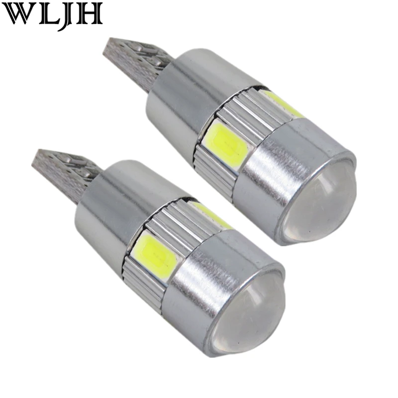 Wljh 2x Canbus автомобиля светодио дный 5630 SMD T10 W5W объектив проектора авто свет лампы