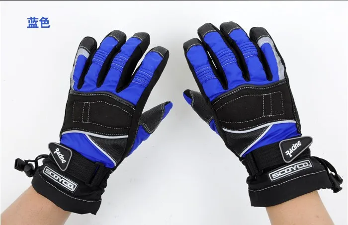 Цена, водонепроницаемые ветрозащитные мотоциклетные перчатки SCOYCO MC15, мотоциклетные перчатки с полным пальцем, черные, красные, синие