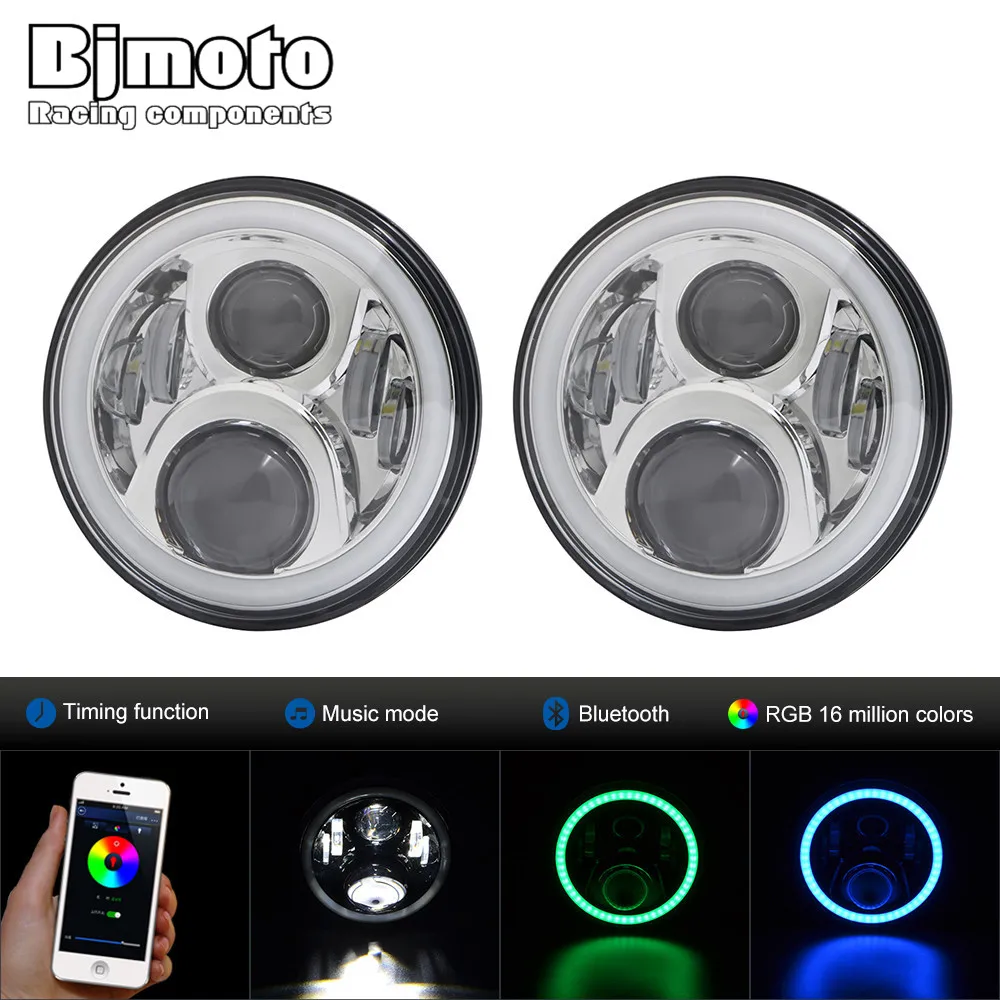 

RGB H4 H13 Car Headlight 60W/4200LM High Beam 30W/2400LM Low Beam LED Light Headlamp for Jeep Wrangler TJ Land Rover Defender