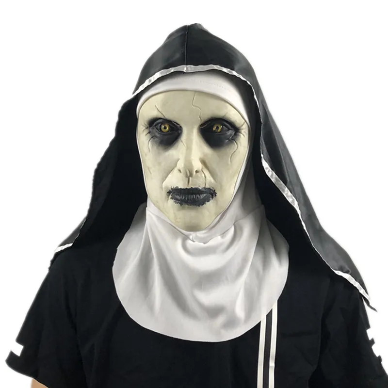 Новая горячая маска ужасов Nun Косплей Маска валак с головной убор костюм ужасного призрака полный шлем Хэллоуин вечерние Prop SD07 - Цвет: B