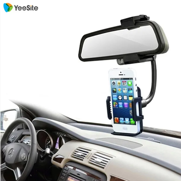 

Universal Mobile Phone Holder Car Mount Rearview Mirror 360 Degrees Rotation GPS Holder Bracket Stand