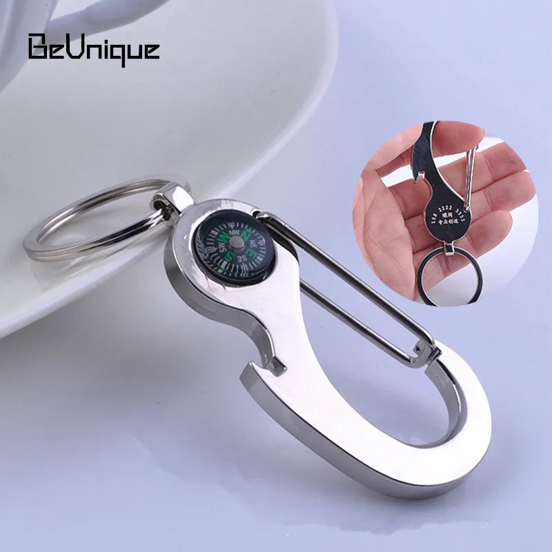 Creative Gift Men's Business Mode Compass Keychain Car Key Holder Female Stainless Steel&ampLeather High Quality Print Logo | Украшения