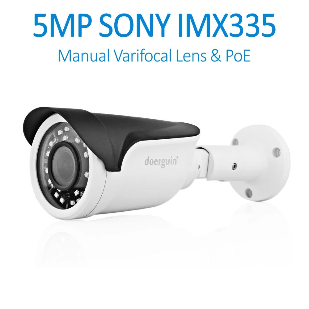 Doerguin AJMB2450VP SONY IMX335 5MP Открытый PoE ip-камера с 2,8-12 мм ручной варифокальный объектив SMD ИК светодиодный, распределительная коробка опционально