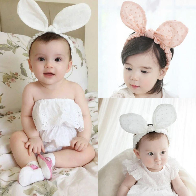 Infant Children Girl Rabbit Ears Fashion Newborn Knot Dot Headband Hair Bands