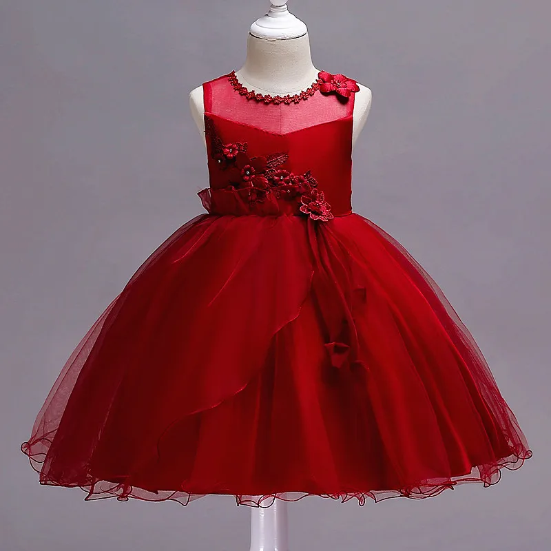 

2019 Summer Girls Dress Easter Princess Party Kids Dresses for Girls Carnival Costume Children Clothes Floral Wedding Dress