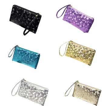 

1PC Fashion Portable Laser Cosmetic Case Travel Makeup Bag Holographic Hologram Metallic Color Toiletry Bag