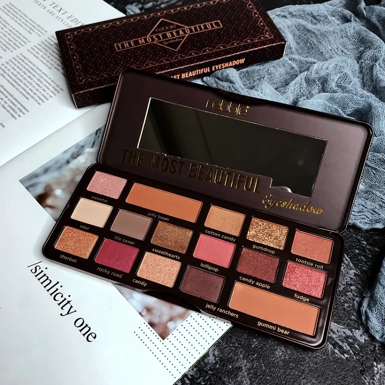 Paleta de Sombra de Olho em pó Encantadora Cores Maquiagem Sombra Palete Shimmer Pigmento Fosco Brilho Nude Smoky Cosméticos 16 1 Paleta de sombra encantadora 16 cores maquiagem