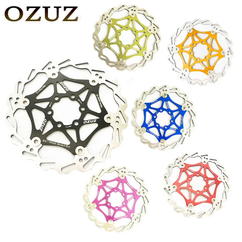 

OZUZ Bicycle Bike Disc Brake Rotors MTB Floating Brake Mountain Bike Parts 160mm 180mm 6 Bolt Brake Rotor Light Weight Alloy MTB