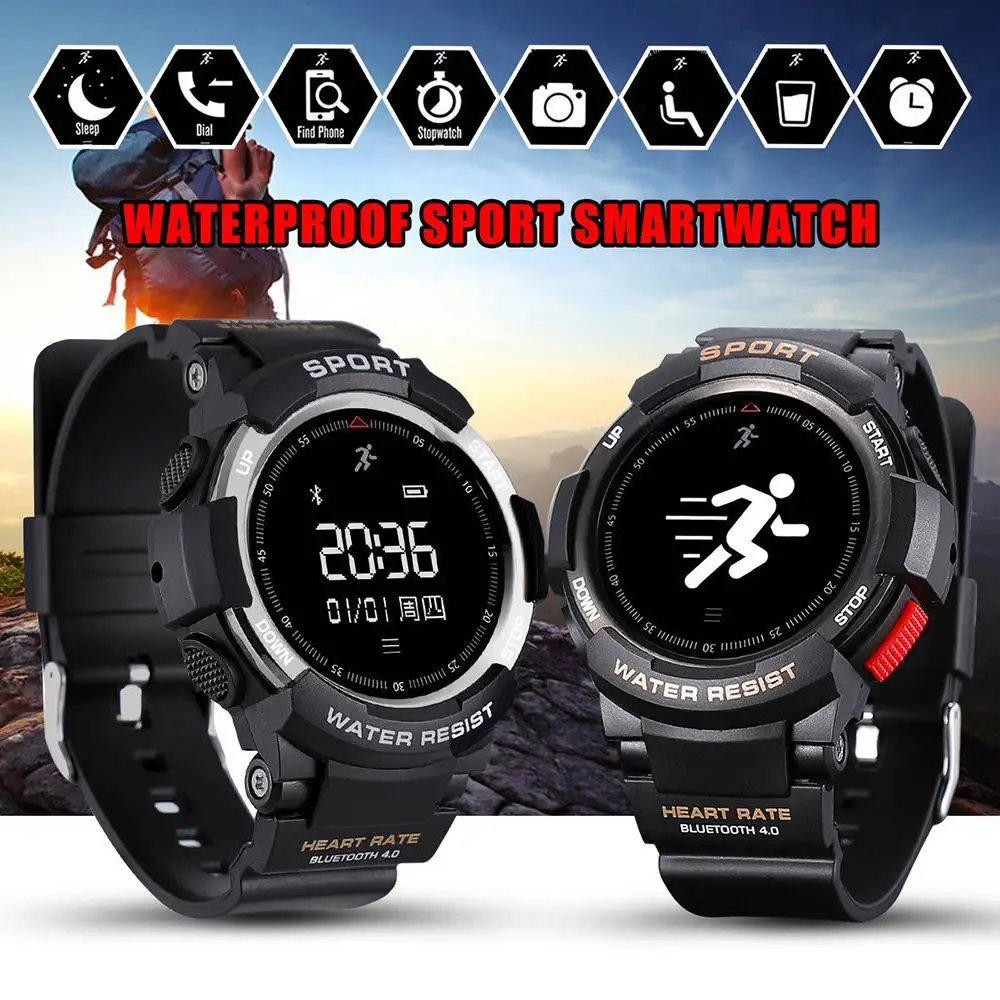 

Bluetooth 4.0 Sports Wrist Smart Watch IP68 Waterproof Heart Rate Sleep Monitoring Remote Camera Pedometer Alarm Wristwatch