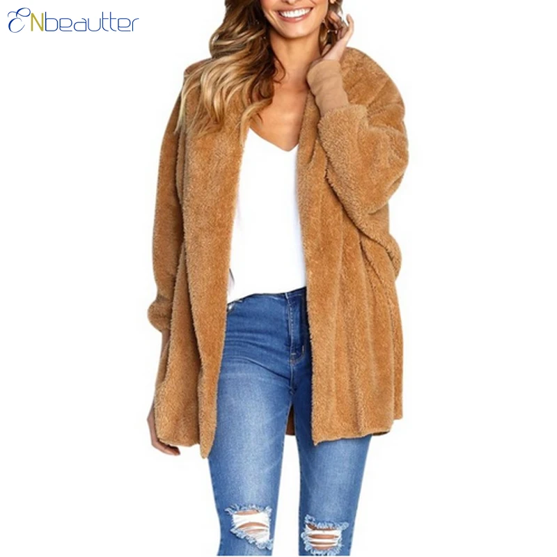 ENbeautter Autumn Winter Warm Hooded Plush Teddy C...