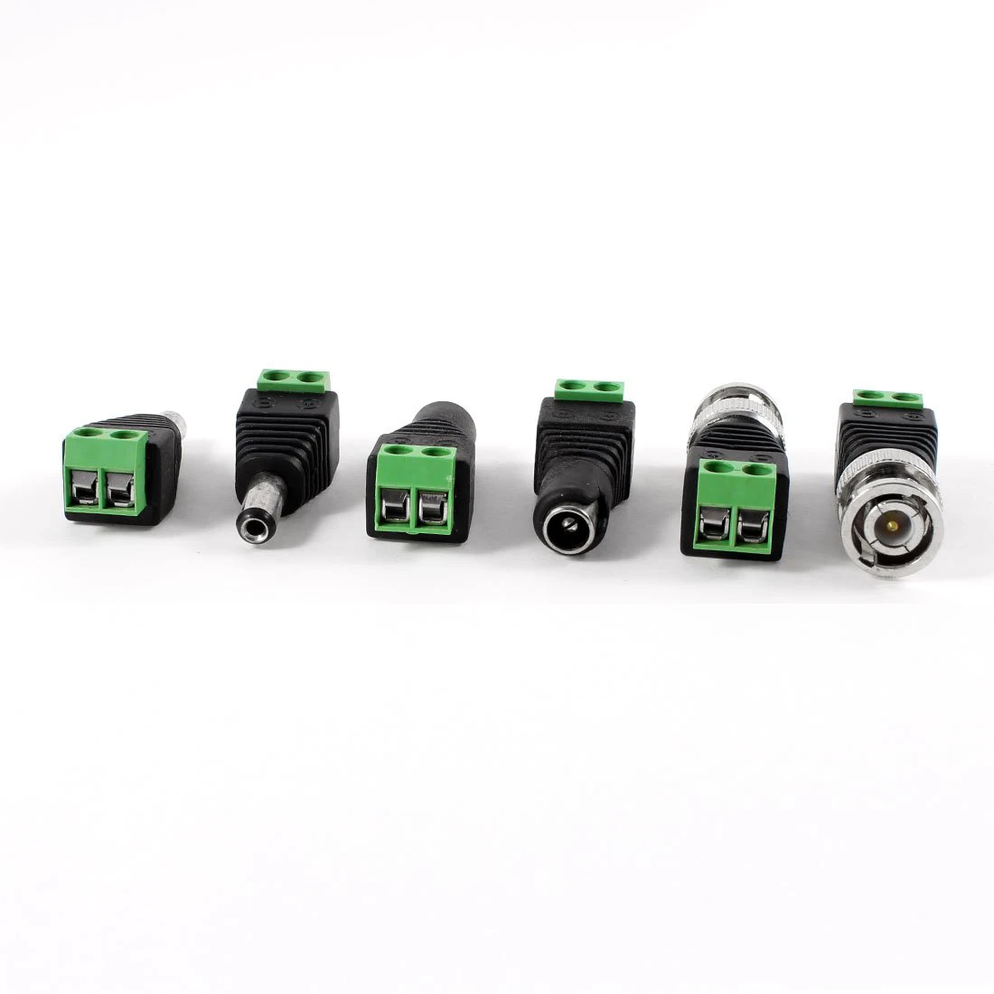 

WSFS Hot 2 Pcs Coax Cat5 to BNC Male+4 Pcs Male Female DC Power CCTV Connector