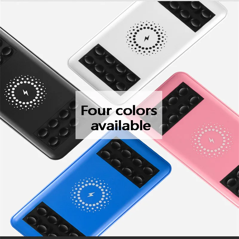 Qi 10000mAh Wireless Charger Power Bank 3 Input Battery Charger Portable with Suction Cup for Samsung S9 S8 for IPhone X 8