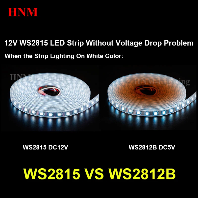 5 м 60 Светодиодный s/M WS2815B светодиодный RGB пиксельный светильник 12 в 5050 SMD RGB цифровая гибкая лента ТВ Ambi светильник, Белый/Черный PCB, IP20/IP65/IP67