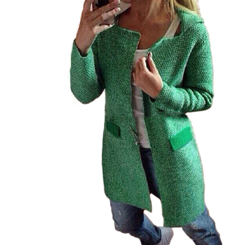 Elegant Knitted Autumn Wool Sweaters Cardigans Long Women Sweater ... Elegant Knitted Autumn Wool Sweaters Cardigans Long Women Sweater ...
