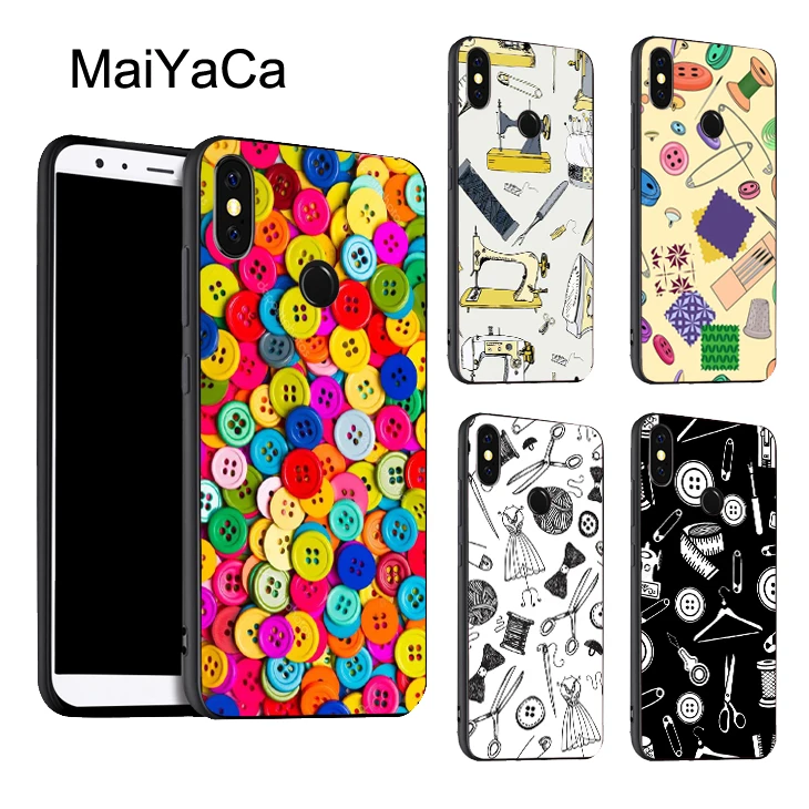

MaiYaCa Sewing Scissors Buttons Phone Cover For Xiaomi Redmi 5 Plus 6 6A S2 4X Note 5 Pro 5A 7 Mi 8 K20 9 6X A2 Mix 2S Max 3