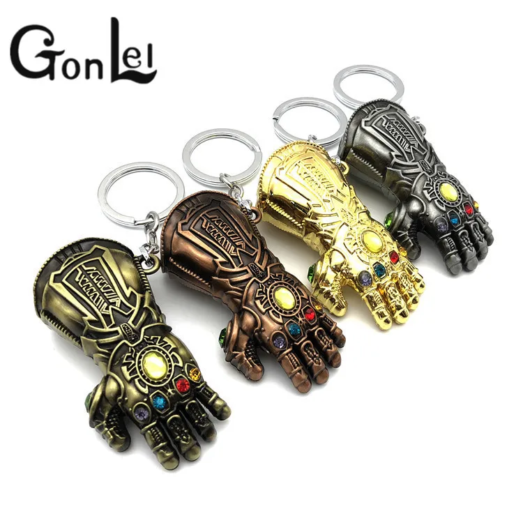 

2019 New Marvel Avengers Glove Keychain Gauntlet Keychain Anime Key Ring for Gift Toy Key Chain Thanos Glove Keychain