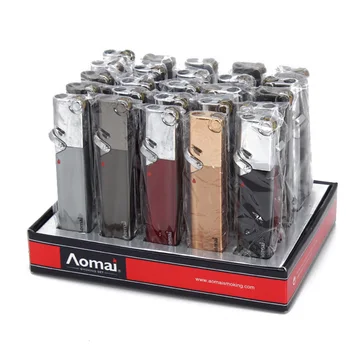 

100pcs Fixed Fire Wheel Inflatable Lighter Zinc Alloy Metal Lock Fire Straight Lighter Outdoor Windproof Spray Gun Customized