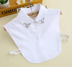 Новый бисер блестками Для женщин свитер Белая хлопковая рубашка декоративные новый жемчужные цветы Стразы дикий Блестки бисера Caterpillar