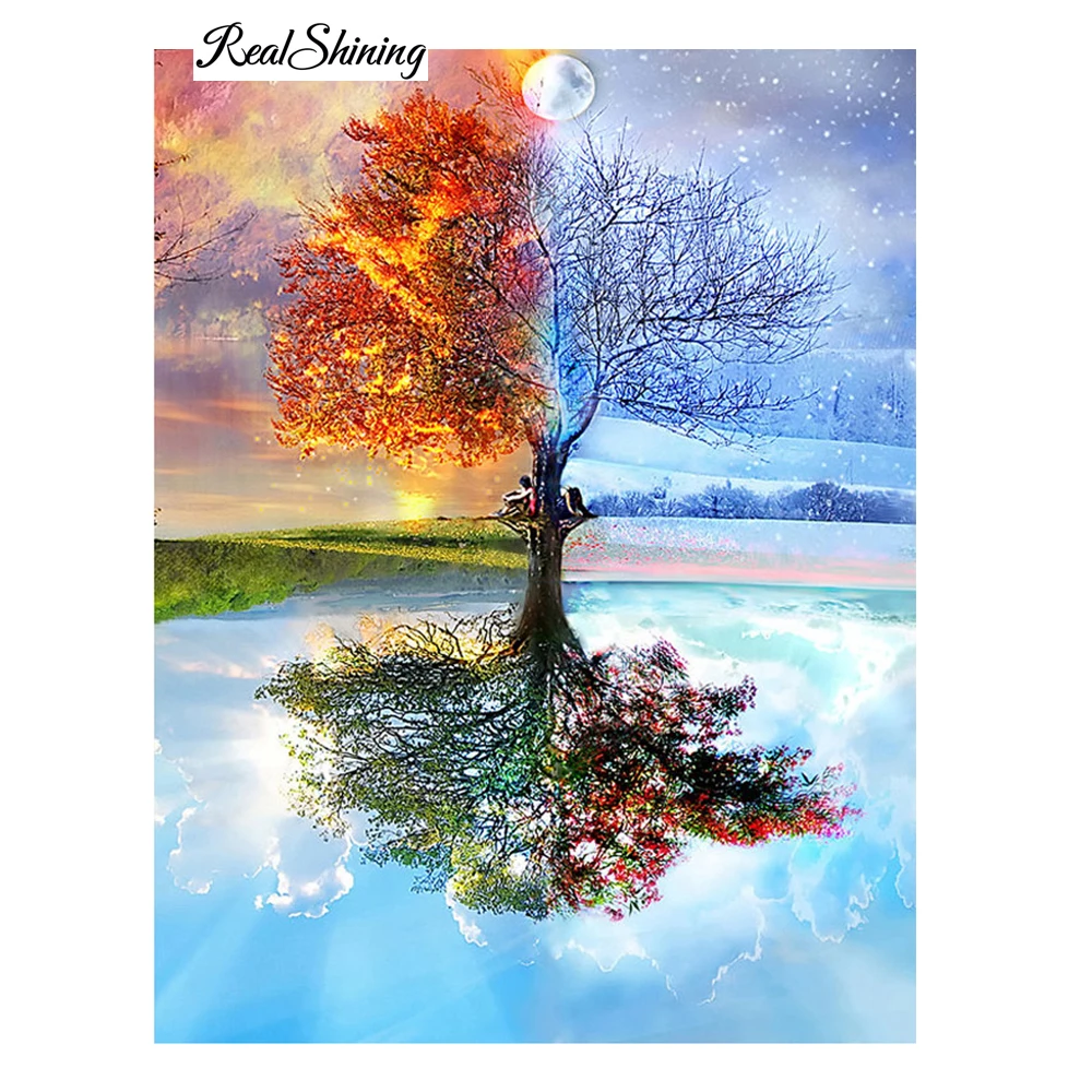 

100% Full DIY 5D Diamond Painting Seasons Tree Cross Stitch Diamond Embroidery Patterns rhinestones Diamond Mosaic RS346