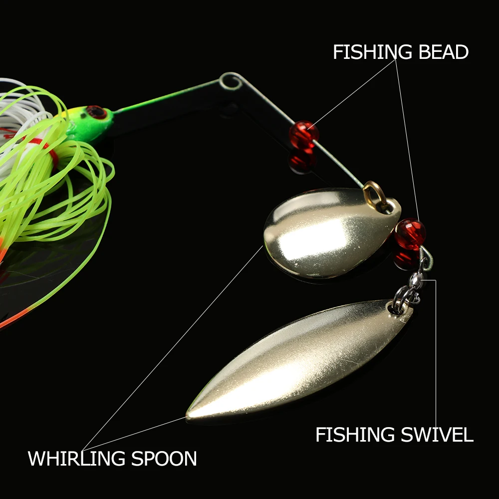 Goture 5 шт./лот 17.5 г спинербейт бас рыбалка приманки стеклоочистителя юбка металлической ложкой счетчик приманки rig пайк карп рыболовные снасти блесны рыболовные приманки