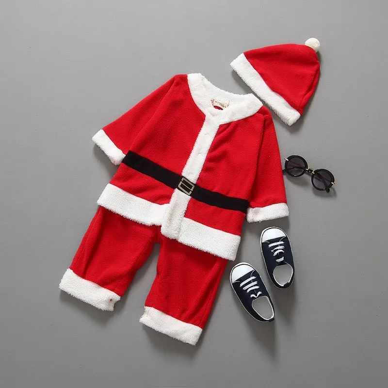 2016 Christmas Costume Baby Boys Clothes Sets Baby Santa Claus Rompers